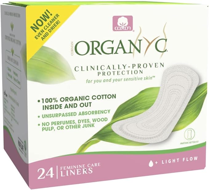 ORGANYC - Protège-slips Flux léger en Pochette individuelle en coton biologique (24 unités)