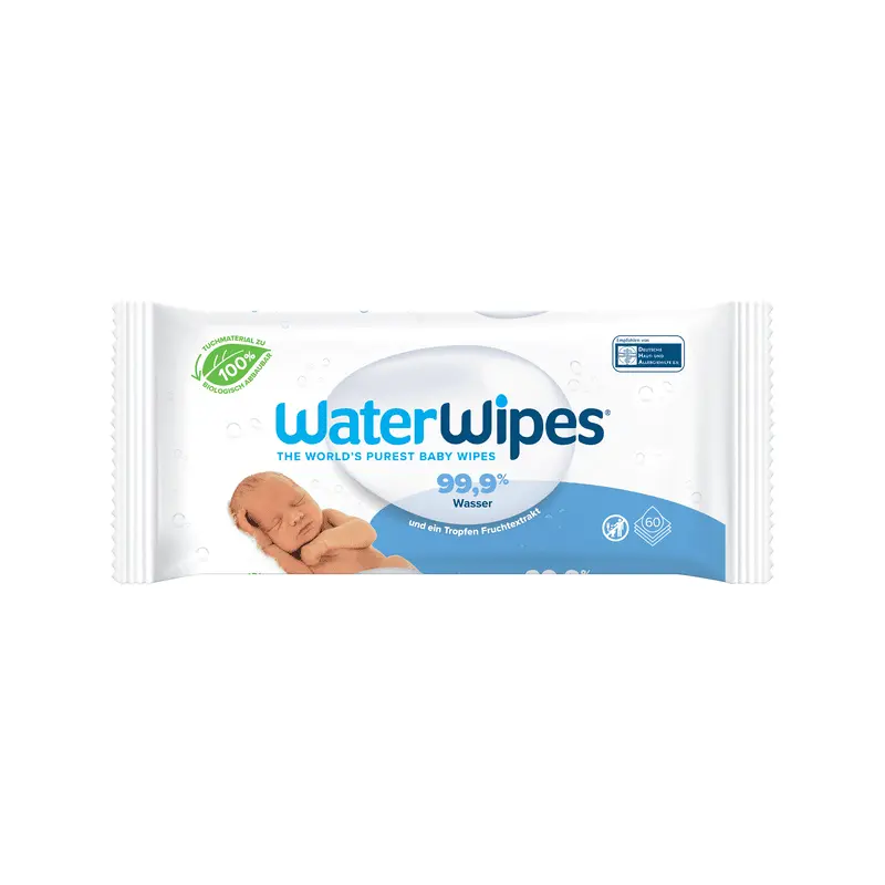 WATERWIPES Lingettes Bébé à l’Eau 100% d’Origine Végétale