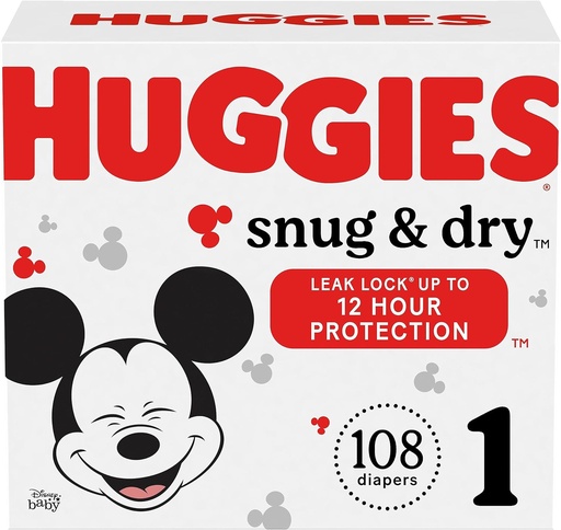 HUGGIES Snug & Dry - Taille 1 - 108 couches