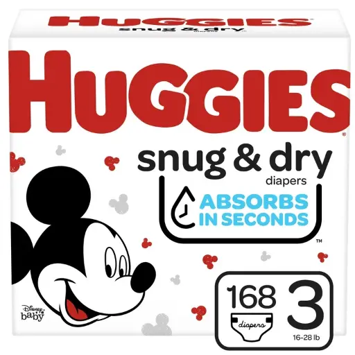 HUGGIES Snug & Dry - Taille 3 - 168 couches